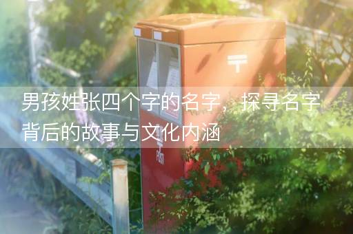 男孩姓张四个字的名字，探寻名字背后的故事与文化内涵