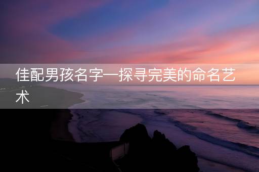 佳配男孩名字—探寻完美的命名艺术