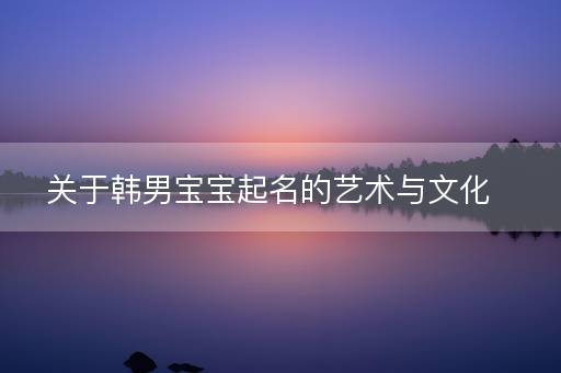 关于韩男宝宝起名的艺术与文化