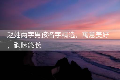赵姓两字男孩名字精选，寓意美好，韵味悠长