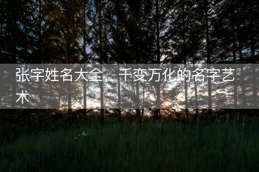 张字姓名大全，千变万化的名字艺术