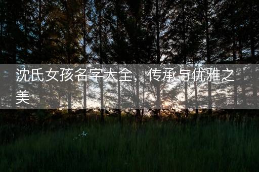 沈氏女孩名字大全，传承与优雅之美