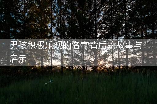 男孩积极乐观的名字背后的故事与启示