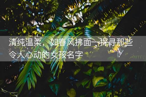 清纯温柔，如春风拂面—探寻那些令人心动的女孩名字