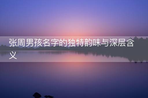 张周男孩名字的独特韵味与深层含义