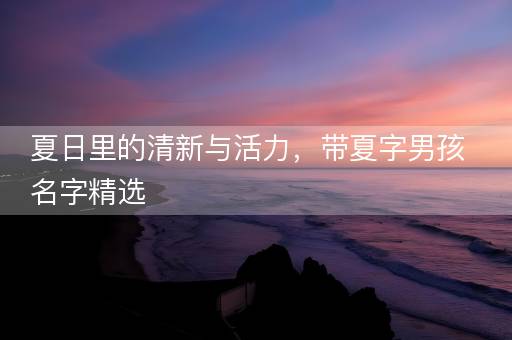 夏日里的清新与活力，带夏字男孩名字精选