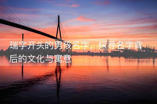 瑞字开头的男孩名字，探寻名字背后的文化与寓意