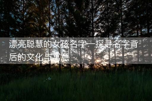 漂亮聪慧的女孩名字—探寻名字背后的文化与寓意