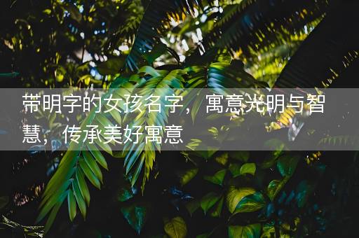 带明字的女孩名字，寓意光明与智慧，传承美好寓意