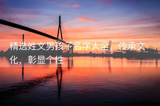 精选姓文男孩子名字大全，传承文化，彰显个性