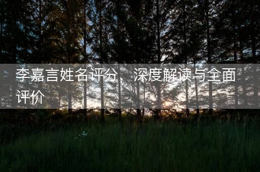 李嘉言姓名评分，深度解读与全面评价