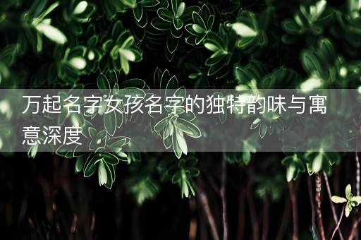 万起名字女孩名字的独特韵味与寓意深度