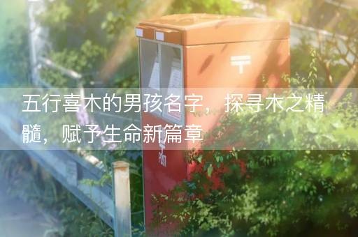 五行喜木的男孩名字，探寻木之精髓，赋予生命新篇章