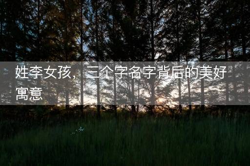 姓李女孩，三个字名字背后的美好寓意