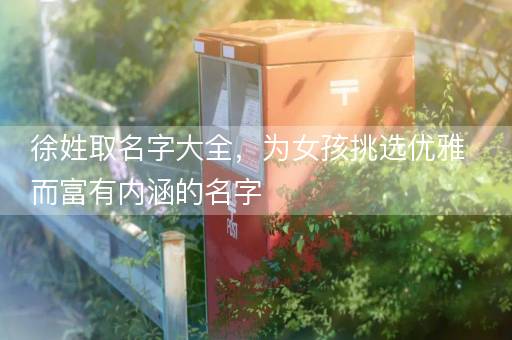 徐姓取名字大全，为女孩挑选优雅而富有内涵的名字