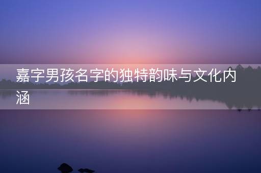 嘉字男孩名字的独特韵味与文化内涵