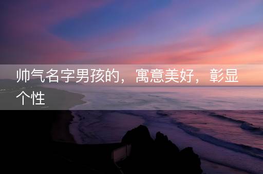 帅气名字男孩的，寓意美好，彰显个性