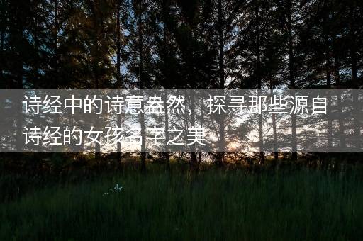 诗经中的诗意盎然，探寻那些源自诗经的女孩名字之美
