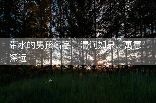 带水的男孩名字，清润如泉，寓意深远