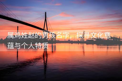 属鸡姓赵的男孩名字，探寻文化意蕴与个人特质