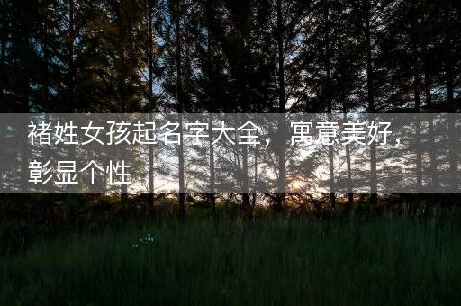 褚姓女孩起名字大全，寓意美好，彰显个性