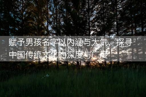赋予男孩名字以内涵与大气，探寻中国传统文化的深度与广度