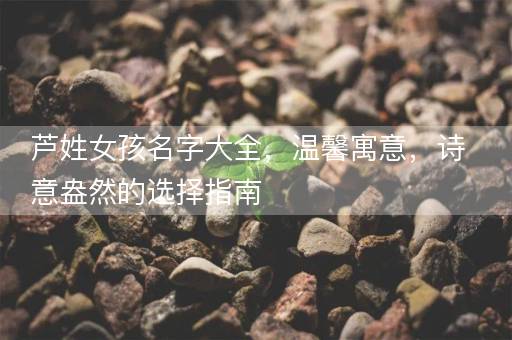 芦姓女孩名字大全，温馨寓意，诗意盎然的选择指南