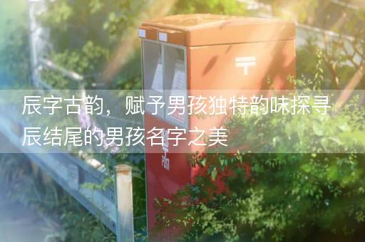 辰字古韵，赋予男孩独特韵味探寻辰结尾的男孩名字之美