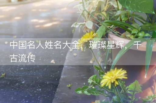 中国名人姓名大全，璀璨星辉，千古流传