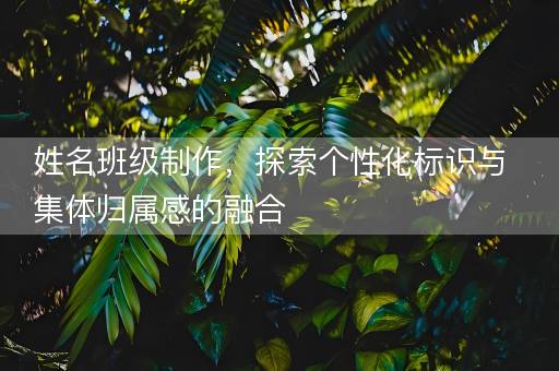 姓名班级制作，探索个性化标识与集体归属感的融合