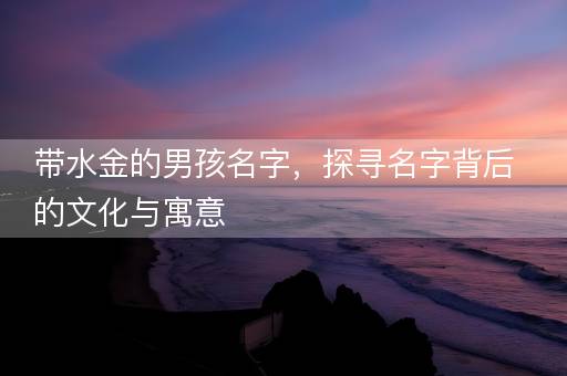 带水金的男孩名字，探寻名字背后的文化与寓意