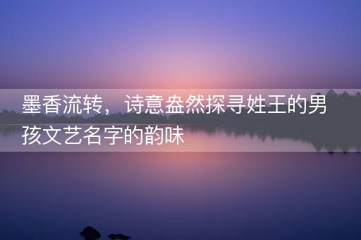 墨香流转，诗意盎然探寻姓王的男孩文艺名字的韵味