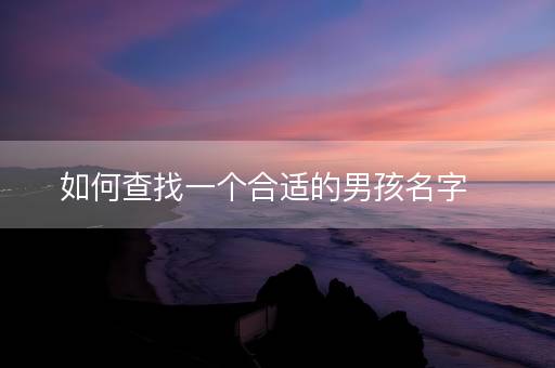 如何查找一个合适的男孩名字