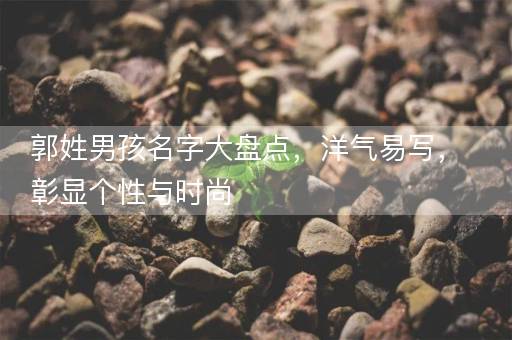 郭姓男孩名字大盘点，洋气易写，彰显个性与时尚