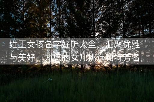 姓王女孩名字好听大全，汇聚优雅与美好，为您的女儿挑选独特芳名
