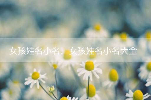 女孩姓名小名，女孩姓名小名大全