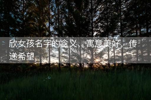欣女孩名字的含义，寓意美好，传递希望