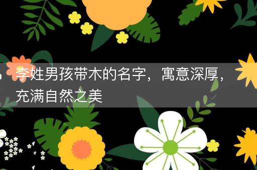 李姓男孩带木的名字，寓意深厚，充满自然之美