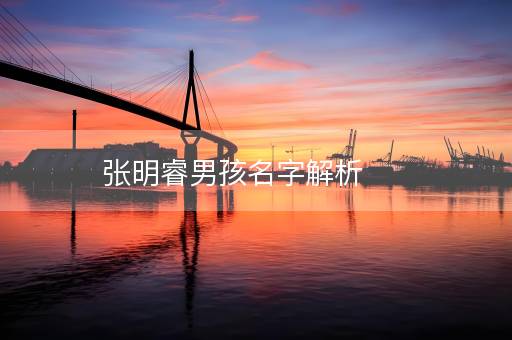张明睿男孩名字解析