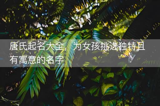 唐氏起名大全，为女孩挑选独特且有寓意的名字