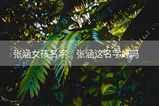 张涵女孩名字，张涵这名字好吗