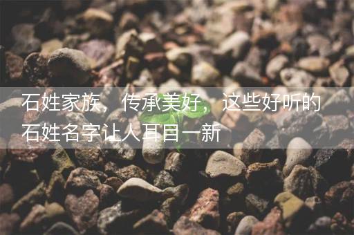 石姓家族，传承美好，这些好听的石姓名字让人耳目一新