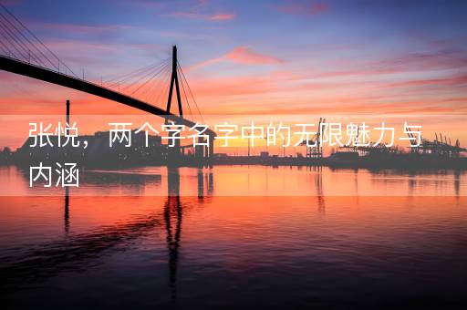 张悦，两个字名字中的无限魅力与内涵