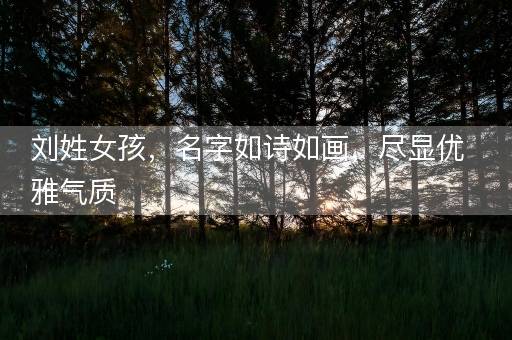 刘姓女孩，名字如诗如画，尽显优雅气质
