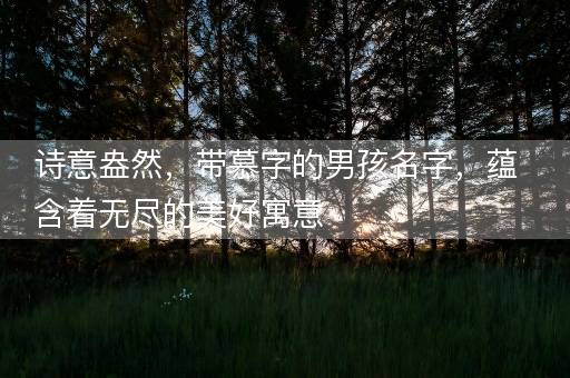 诗意盎然，带慕字的男孩名字，蕴含着无尽的美好寓意