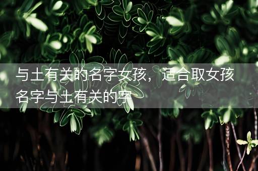 与土有关的名字女孩，适合取女孩名字与土有关的字