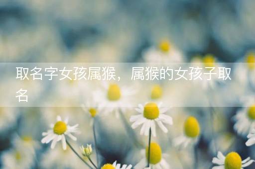 取名字女孩属猴，属猴的女孩子取名
