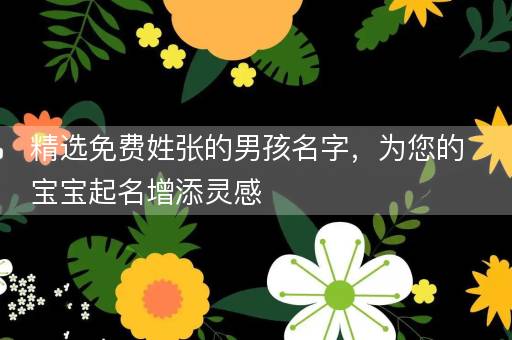 精选免费姓张的男孩名字，为您的宝宝起名增添灵感