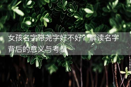 女孩名字带尧字好不好？解读名字背后的意义与考量