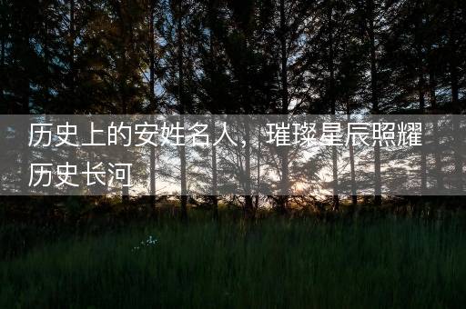 历史上的安姓名人，璀璨星辰照耀历史长河